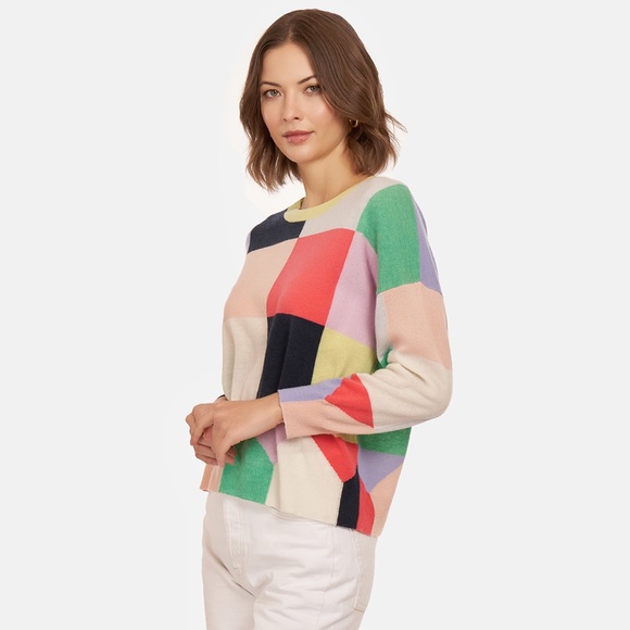 NWT $398 Autumn Cashmere Checkerboard Crew Sweater - Picture 3 of 7